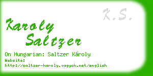 karoly saltzer business card