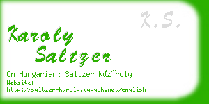 karoly saltzer business card